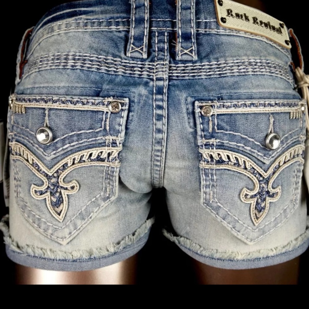 Rock Revival Blue Jean Shorts - Picture 5 of 5